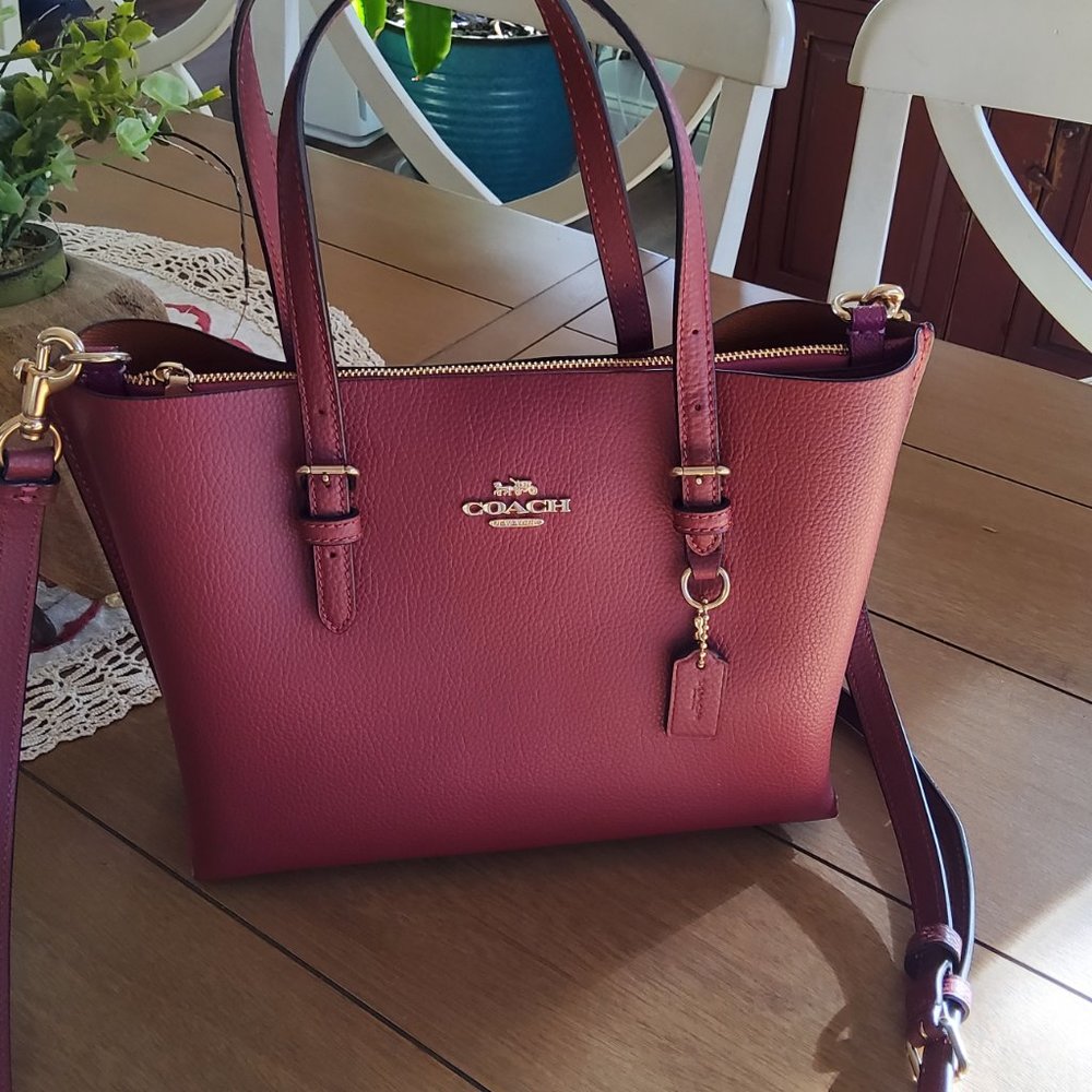 Coach C4084 Mollie Tote / Crossbody 25 in Cherry Handbag